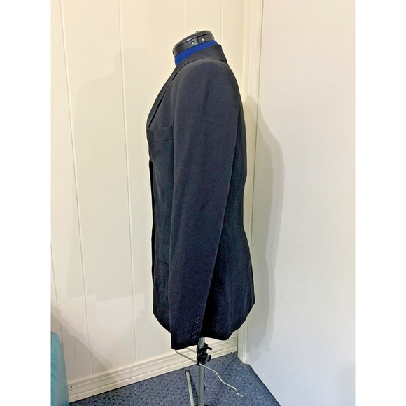 Vintage Calvin Klein Women's Blazer 100% Merino Wool Size 8 Black Long Y2K Work - Picture 2 of 12